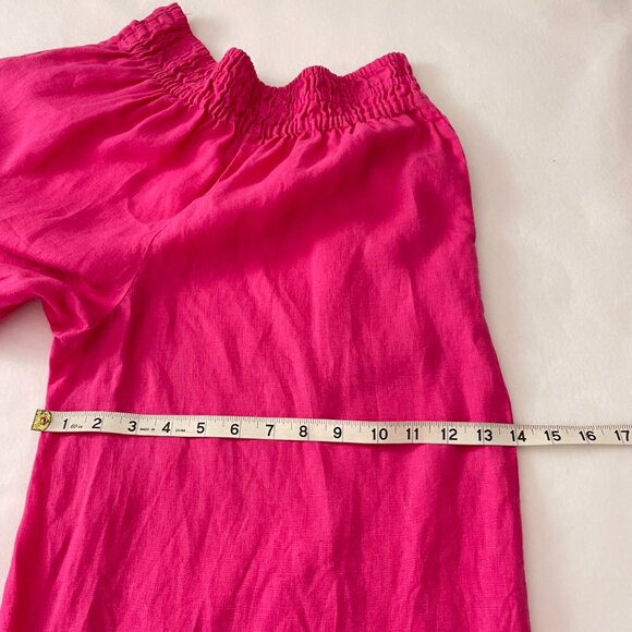 *By Anthropologie Pant The Somerset Linen Pull-On Fuchsia Size XS - Picture 7 of 12